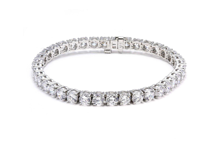 Silver Plated CZ Studded Tennis Bracelet